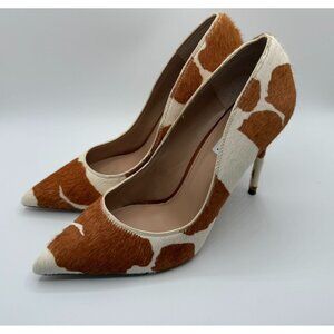 Steve Madden Vala Stilleto Heels Women Size 9.5M Leather Calf Print Dressy Shoes